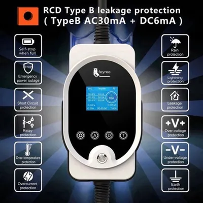 Obrázek produktu pro Přenosná nabíječka pro elektromobily - konektor typu 2 - 7 kW - kabel 5 metrů - stupeň krytí IP66 - pro elektrická vozidla