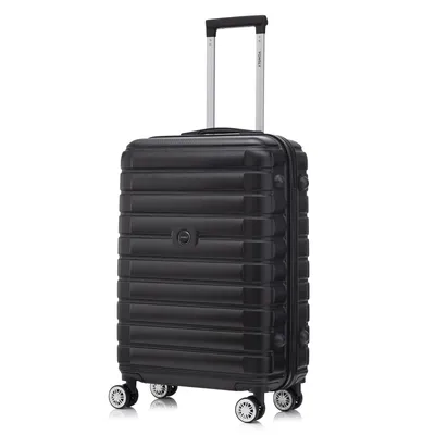 Produktbild von Koffer Trolley Reisekoffer Suitcase, Rollkoffer Handgepäck ,mit 4 Rollen360°, Hartschalenreisekoffer, Zahlenschloss, Weicher Gummigriff(M, Schwarz)