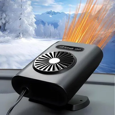 Productafbeelding van Zwarte 12V 200W draagbare auto-verwarming – 2-in-1 verwarmings- en koelsysteem, snelle ontdooing, geschikt voor SUV's, auto's en pick-ups