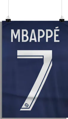 Produktbild von Kylian Mbappé Poster - Fußball Poster - Athlet Poster - Sport Poster - 51x71cm - Perfekt zum Einrahmen