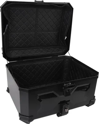 Zdjęcie produktu dla 58L Top case do motocykla z zamkiem bezpieczeństwa, szybkim zamknięciem, uniwersalnym dopasowaniem, wodoodpornym bagażnikiem ABS, kufrem na kask, czarny