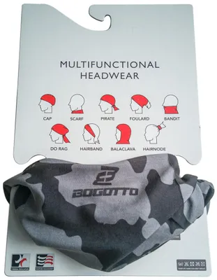 Image de Foulard multifonction Bogotto, gris/noir