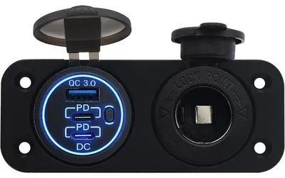 Produktbild von ProRide 12V USB/USB-C Einbau 3-Port Steckdose mit Schalter, QC3.0, 12/24V