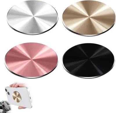 Immagine prodotto di Supporto da auto per cellulare con 4 ricambi - Piastre metalliche per supporto magnetico da auto - Supporto magnetico autoadesivo