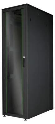Produktbild von Digitus Netzwerkschrank Unique Serie - 600x1000 mm (BxT), Freistehendes Gestell, 42U, 800 kg, Sperrschloss, Schwarz