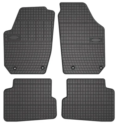 Produktbild von Gummi-Fußmatten für Skoda Fabia II 2007-2014 (Schrägheck/Kombi) – 4-tlg, Schwarz, passgenau – Wielganizator SolidPRO