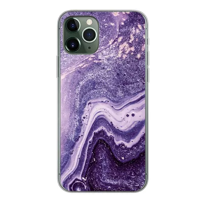 Produktbild von MuchoWow® Handyhülle Schutzhülle Hülle für iPhone 11 Pro Naturstein - Glitzer - Luxus Silikon Softcase Handy Hülle - Handy