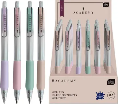 Obrázek produktu pro Automatické gelové pero Silky Academy, modré (24 ks) – INTERDRUK