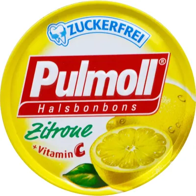 Immagine prodotto di Pulmoll pastiglie per la gola limone + vitamina C senza zucchero, 50 g pastiglie
