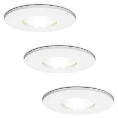 Produktbild von hoftronic LED Einbaustrahler 4W 6500K GU10 IP44 Weiß 3er Set