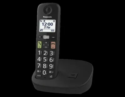 Produktbild von Panasonic KX-TGU110EXB, DECT-Telefon, Kabelloses Mobilteil, 100 Eintragungen, Anrufer-Identifikation, Schwarz