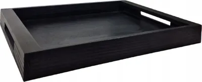 Immagine prodotto di Vassoio da portata in legno nero cameriere 45x35 cm pino
