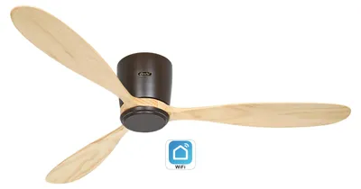 Zdjęcie produktu dla Energooszczędny wentylator sufitowy z pilotem Eco Plano Wood WiFi Brąz / naturalne drewno