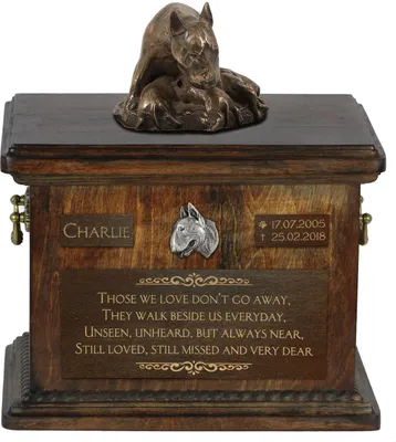 Zdjęcie produktu dla Bull Terrier VII - urna na prochy psa, urna ze statuetką, personalizowana urna na psie prochy marki Art-Dog