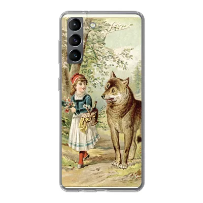 Produktbild von MuchoWow® Handyhülle Schutzhülle Hülle für Samsung Galaxy S21 Wolf - Rotkäppchen - Wald Silikon Softcase Handy Hülle - Softcase