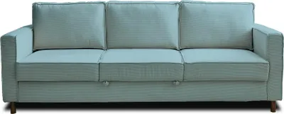 Image de Lisa Design Jake - canapé 3 places - convertible - en velours côtelé , Bleu