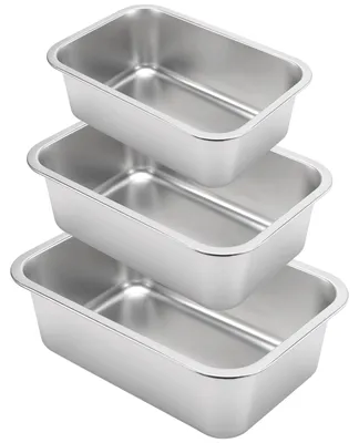 Productafbeelding van 3-Delige RVS Bakvormen Set met Handvatten