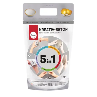 Produktbild von Rayher Kreativ-Beton 5in1, steingrau 1 kg Beutel