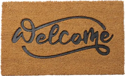 Produktbild von Fußmatte WELLY natur mit schwarzer Schrift Welcome 60x40cm Matte Kokos PVC