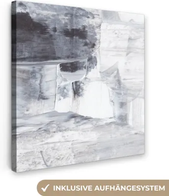 Obrázek produktu pro OneMillionCanvasses® - Obrazy na plátně - Umění - Barva - Bílá - Černá - Šedá, Fototapeta, nástěnná dekorace Obývací pokoj, 90x90cm
