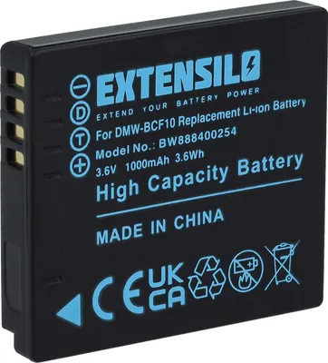 Produktbild von EXTENSILO Akku kompatibel mit Panasonic Lumix DMC-FP8V, DMC-FS10A, DMC-FS10D, DMC-FS10K, DMC-FS10P, DMC-FS10 Kamera (1000 mAh, 3,7 V, Li-Ion)