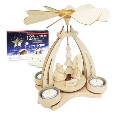 Obrázok produktu pre Drevené, stolové, čajové, vianočné, pyramídy - Svätá rodina