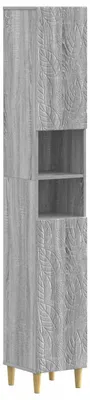 Image de Armoire de salle de bain vidaXL avec étagère ouverte, couleur Sonoma gris