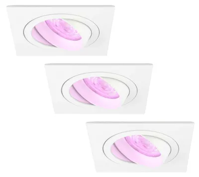 Produktbild von Ledvion 3er Set LED Einbaustrahler Weiss RGB smart