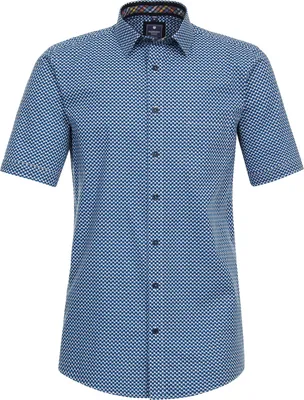 Produktbild von REDMOND Kurzarmhemd Blau gemustert 6XL Comfort Fit