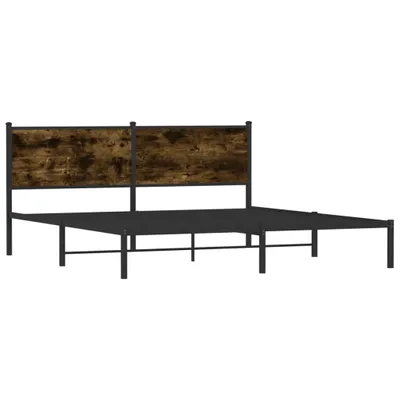 Produktbild von Metallbett ohne Matratze Räuchereiche 183x213 cm