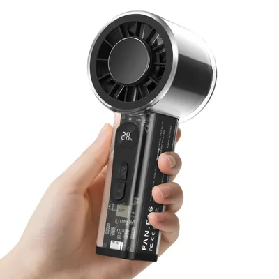 Produktbild von R07C Turbo Handventilator mit Eiskühlung 100 Stufen 16000 U/min Mini Ventilator tragbar mit Akku USB-C für Reisen Büro Camping Outdoor Sommer