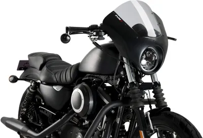 Imagen del producto de Cúpula semicarenada Puig, color ahumado claro, para Harley Davidson