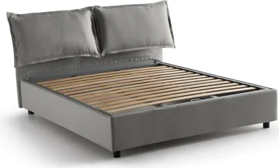 Produktbild von Doppelbett Dabdelli, Containerbett mit Stoffbespannung, 100%  Italy, Frontöffnung, passend für Matratze Cm 160x200, Grau