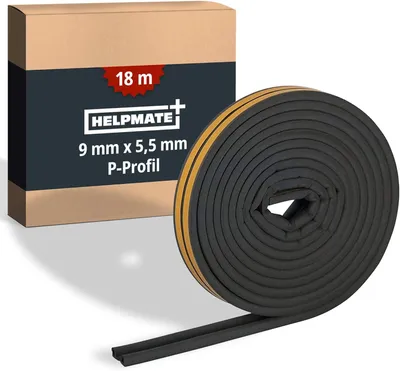 Produktbild von Dichtungsband selbstklebend, P-Profil 9 x 5,5 mm, 18 m, für Fenster und Türen