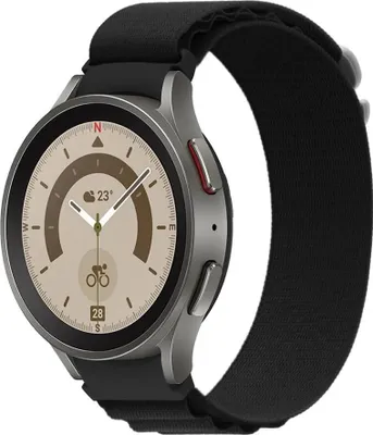 Produktbild von Strap-it Alpine Nylonarmband Passend für Samsung Galaxy Watch 7 (40 & 44 mm) / Watch 6 (Classic) / Watch 5 (Pro) / 4 (Classic) - Schwarz