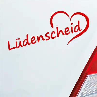 Produktbild von Auto Aufkleber Lüdenscheid Herz Stadt City Liebe Love 19,5x8 cm Rot Sticker Heckscheibenaufkleber