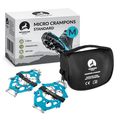 Produktbild von MOUNTAIN GOAT Steigeisen Crampons Standard, 9 Edelstahl-Zähne, Schuhspikes, (37-40) M