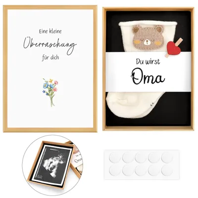 Productafbeelding van Cadeaukistje om een zwangerschap aan te kondigen, babysokken, 1 set, voor grootouders en familie