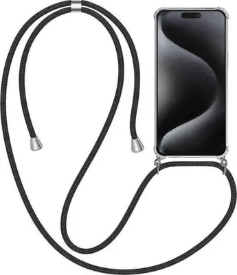 Immagine prodotto di Custodia per iPhone 15 Pro con catena e bumper - Cover posteriore in TPU antiurto con cinturino - Smartphonica