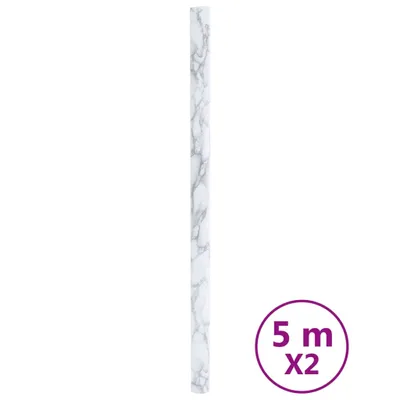 Image de vidaXL Films pour meubles autocollants aspect marbre blanc 90x500 cm PVC