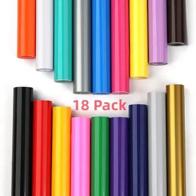 Image de Film adhésif permanent en vinyle – Film décoratif auto-adhésif – 18 couleurs – PET – 30 x 90 cm par rouleau – Idéal pour les travaux de loisirs créatifs – Convient pour le verre, les tasses et les coques de téléphone