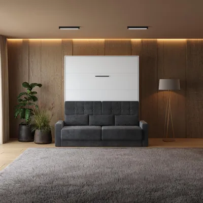 Produktbild von Schrankbett mit SOFA SMARTBett  M1 180x200 Vertikal Weiss/Weiss