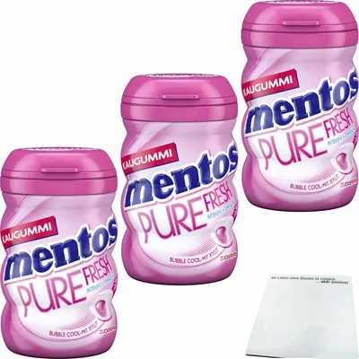 Produktbild von mentos Gum DS Pure Fresh 3er Pack (3x70g Packung) + usy Block