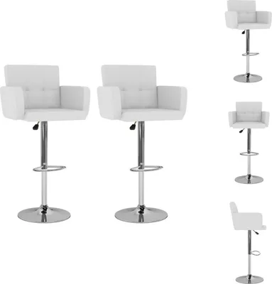 Obrázek produktu pro vidaXL Barová židle 2 ks. Bílá Imitace kůže - Barová židle