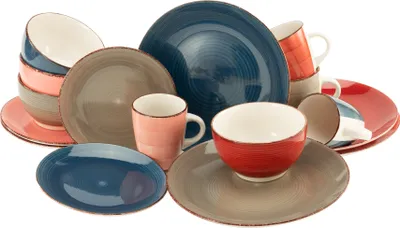Zdjęcie produktu dla CreaTable, 22855, Bella Casa Cottage, Kombiservice 16-tlg, Steingut