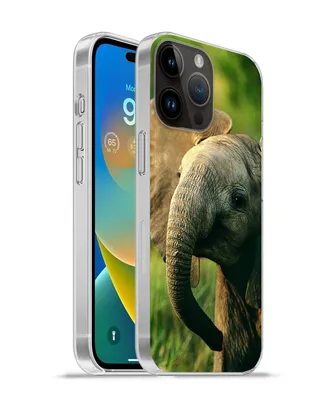 Produktbild von MuchoWow® Handyhülle Schutzhülle Hülle für Apple iPhone 14 Pro - Softcase Elefant - Grün - Tiere - Natur Silikon Softcase Handy Hülle - Umschlag