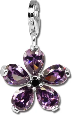Image de SilberDream Charm pendentif fleur lilas zirconium 925 argent véritable FC4116