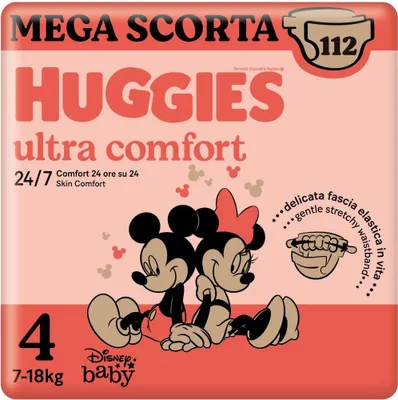 Produktbild von Huggies Ultra Comfort Mega Pack Größe 4 112 Windeln Mickey und Minnie