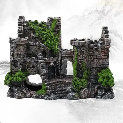 Produktbild von Aquarium Deko Schloss Felsen Höhle Burg Terrarium Dekoration Zubehör Schloss