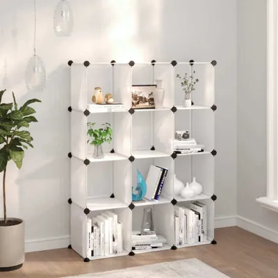 Image de The Living Store Système d'étagères avec 12 cubes Transparent PP